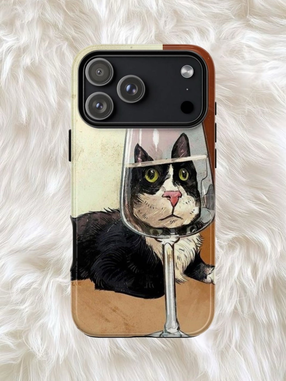 Cat Illustration Phone Case - Black & White Cat Design